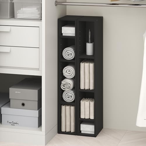 Image of Furinno Fulda 8-Tier Closet Organizers and Storage, Open Shelf, Storage Organizer, 6-Inch Width, for Closet, Bedroom, Blackwood