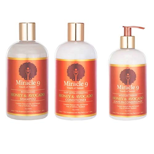 Miracle 9 Touch Of Nature Combo (Shampoo 12 Ounces, Conditioner 12 Ounces & Leave in Conditioner 12 Ounces)