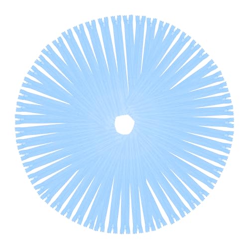 Image of Mandala Crafts 85 PCs Light Blue Assorted Lengths Nylon Zippers for Sewing