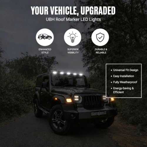 Image of UBH Roof Marker LED Lights For Cars, Trucks, Or Suv 4 X 4 Thar (UFO) (UFO 5 WHITE)