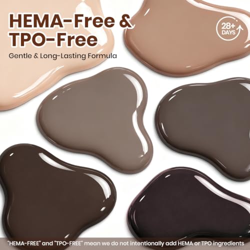 Image of Beetles Brown Gel Nail Polish Set, 6 Colors Nude Brown Gel