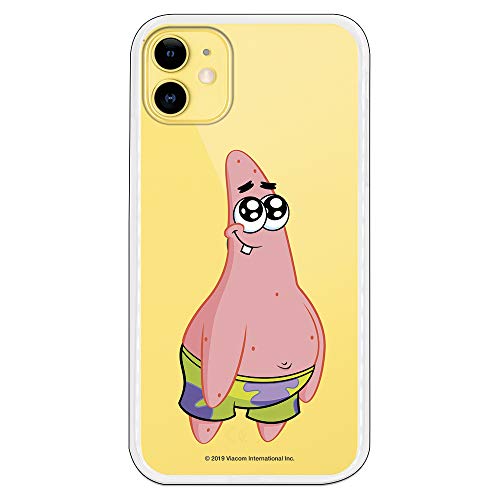 Funda para iPhone 11 Oficial de Bob Esponja Patricio Sonriendo para Proteger tu móvil. Carcasa para Apple de Silicona Flexible con Licencia Oficial de Nickelodeon.