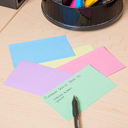 1InTheOffice-Index-Cards-3-x-5-Ruled-Pastel-Colored-Assorted-300Pack