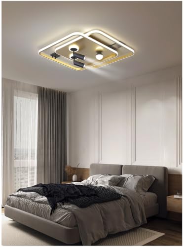 Image of CITRA 2 Spot Light LED Suare Gold Chandelier Dining Living Room Office Lamp - Warm White