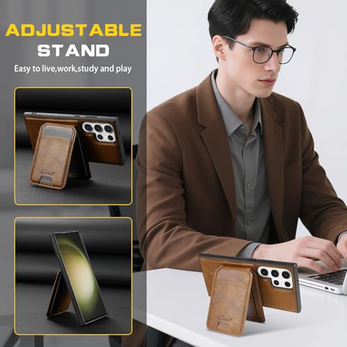 Étui portefeuille en cuir premium marron pour Samsung Note 20 5G PASNEW - 7