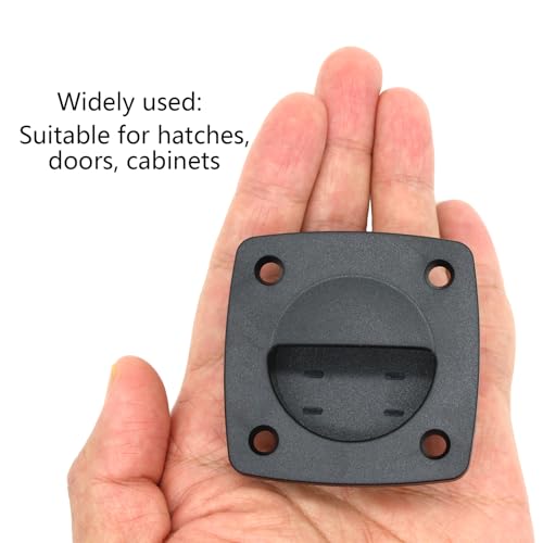 image for LEQMG Marine Nylon Flush Pull Hatch Handle,Black Boat Recessed Square 