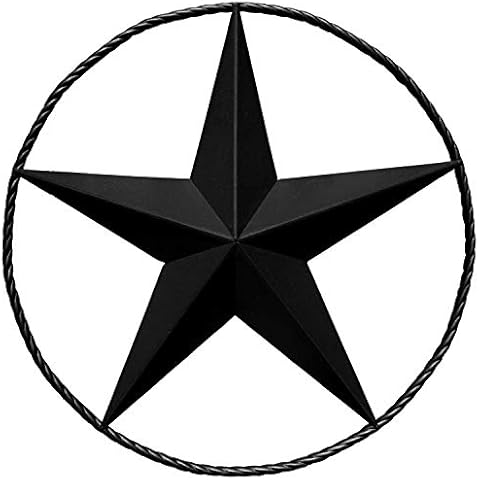 EcoRise Black Barn Star - Metal Stars for Outside, Texas Star Metal Wall Décor for House, Iron Rustic Vintage Decoration, Western Country Home Farmhouse Wall Art Outdoor Decorations (36") Cover