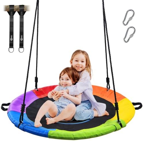Trekassy 700lb 40″ Saucer Tree Swing for Kids & Adults, Outdoor Round Swing
