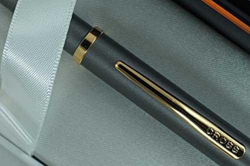 A.t. Cross Limited Edition Tech3+ Satin Gray And 23Kt Gold Appointments Multi-Function Pen - 0.5 Mm Lead Size Pencil, Black Ink Refill, And Red Ink Refill In One Pen. #TOP2