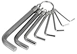 Performance Tool W1109C SAE Hex Key Set with Key Ring Holder - Chrome Plated Steel - 8-Piece Set in Sizes from 1/16 to 1/4-Inch