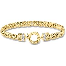 Ross-Simons 14kt Yellow Gold Byzantine Bracelet With Diamonds