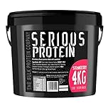 SERIOUS PROTEIN – Protein Powder – 4kg – Low Carb – Supports Lean Muscle Growth – Recovery Supplement - The Bulk Protein Company - 133 Servings (Strawberry)