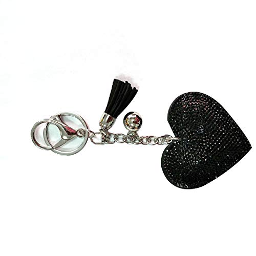 Design romântico amor coração chaveiro feminino contas de strass chaveiro bolsa pingente longa borla