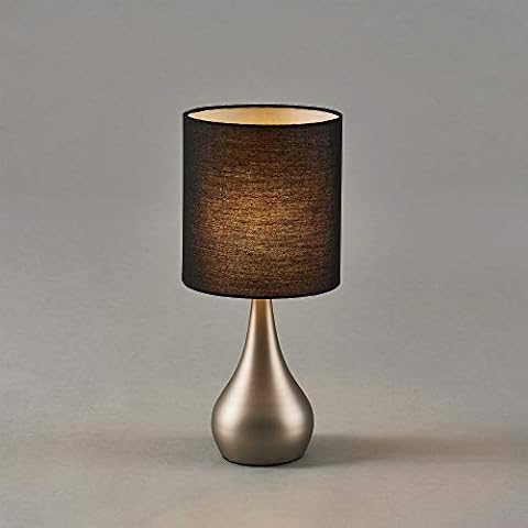 Teamson Home Table Lamp with Tap Touch Control Sensor, Standing Lamp in Black Cover