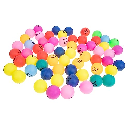 TOYANDONA 60piezas Bolas de Lotería Numeradas de Coloridas Bolas de Plástico para Rifa Dibujo y Actividades de Fiesta Balones de Tenis de Mesa