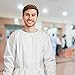 AMZ Medical Supply Disposable Isolation Gown, 2X-Large. Pack of 1 White Microporous 50 GSM PPE Gowns Disposable. Personal Protective Gown with Elastic Wrists, Thumb Loops, Waist Neck Ties, No Pockets