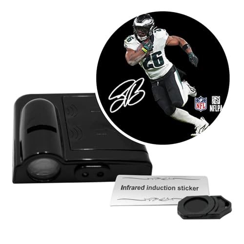 NFL Car Door Lights Logo Shadow Display – Officially Licensed Car Accessories with Saquon Barkley Image from Philadelphia Eagles – Battery-Powered for Tailgates, Game Days, Everyday Use, 2.5” x 2.5”