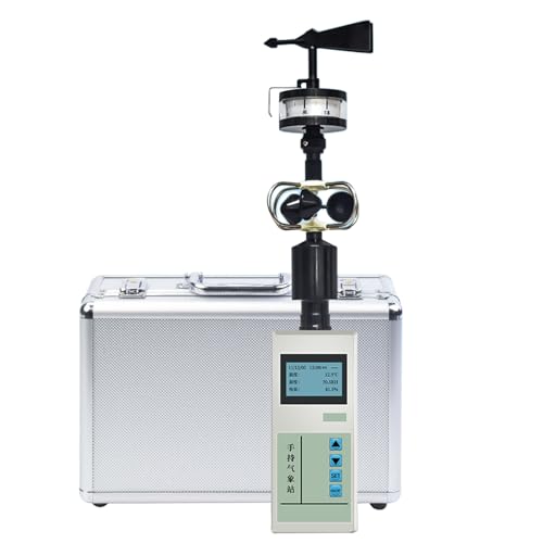 Anemómetro De Mano Estación Meteorológica Velocidad Y Dirección del Viento con Pantalla LCD Veleta