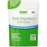 Igennus Superior Fully Reacted Triple Magnesium Complex, 90 Servings, 262mg Body-Ready Elemental Magnesium, Glycinate, Citrate & Taurate Blend, Clean Label & Chelated, Vegan, 180 Tablets