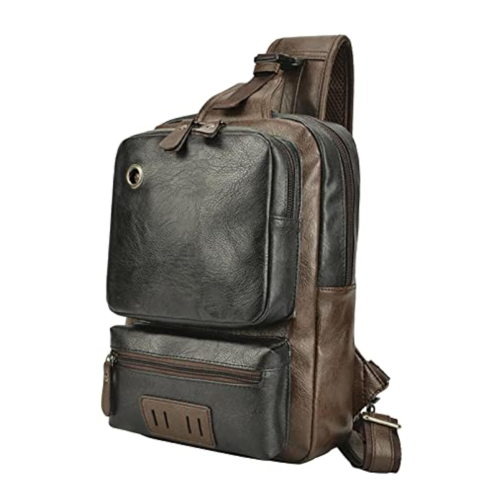 Men's Black Sling Bag with USB Charging Port