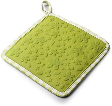 Zeal Silicone Square Trivet Mat & Hot Pot Holder Gingham Lime Green (20cm/8 ) V107L 34 x 28 x 1.5 cm