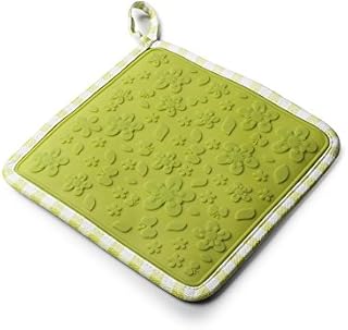 Zeal Silicone Square Trivet Mat & Hot Pot Holder Gingham Lime Green (20cm/8 ) V107L 34 x 28 x 1.5 cm