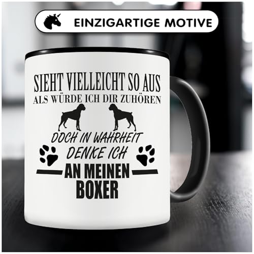 Samunshi® Ich denke an meinen Boxer Hunde Tasse Kaffeetasse Teetasse Kaffeepott Kaffeebecher Becher - 3