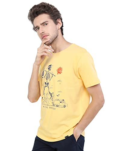 Image of KETCH Men's Cotton Slim Fit Printed Half Sleeve T-Shirt