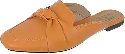Mule Feminino Bico Quadrado Nó Loafer Flat Rasteira Confortavel Via Angel 44.04