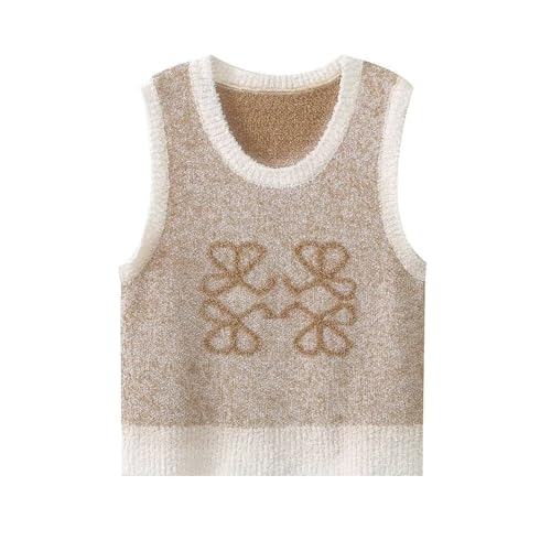 2024 Fall Cropped Sweater Vest Casual Loose Knit...