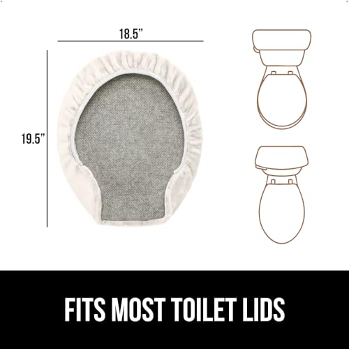 image for GORILLA GRIP Thick Memory Foam Bathroom Toilet Lid Seat Cover, Soft Ve