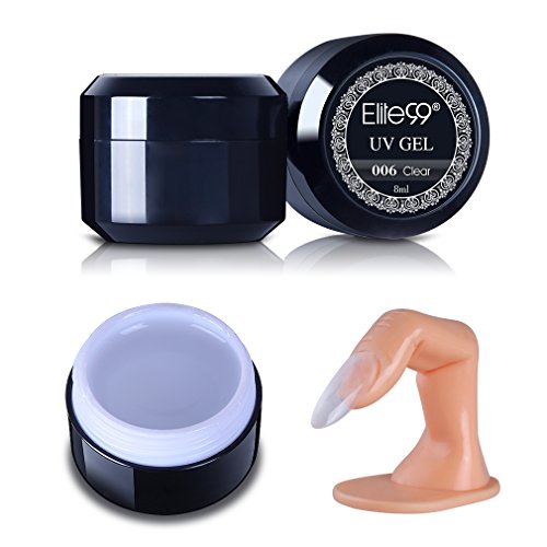 Elite99 Nail Art UV Builder Gel Soak-off French Acrylic Nail Art Tips Extension Maniucre Salon DIY Decoration 8ml 006 Clear