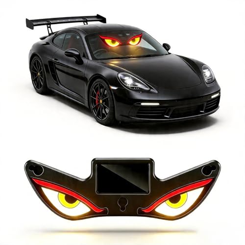 Image of Solar Car LED Atmosphere Decoration Light,High-Brightness Demon Eye Styling Lamp,Universal Fit Automotive Accent Light with Smart Light Sensor and Suction Cup Mount for SUV Truck Sedan (1PCS, Y1)