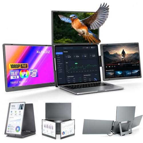 Image of Laptop Screen Extender for Laptop, 15.6-Inch FHD 1080P IPS Quad Monitor Set