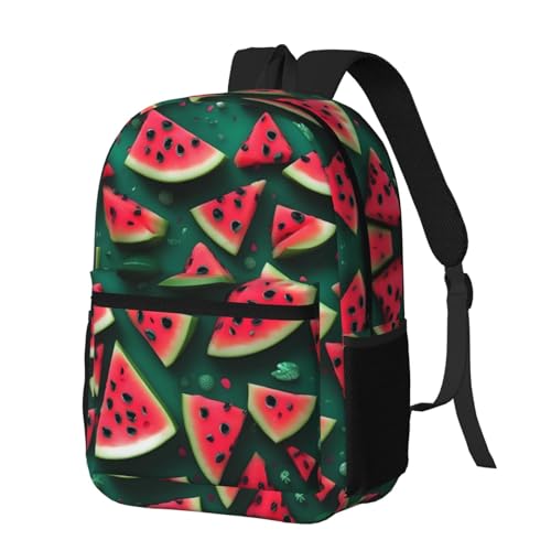 Dream Watermelon Printed 17-inch large capacity backpack - unisex, suitable for work, hiking and camping2