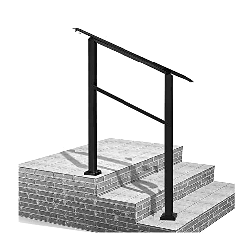 zklaseot Barandilla Para Los Escalones Al Aire Libre, Adecuado Para 1 A 2 Pasos Barandillas De Escaleras, Hierro Forjado Barandilla Utilizando El Kit De Instalación, Escalones De Hormigón O Barandilla Cover