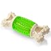 Fluffy Paws Dog Toy, 5.6" Durable Squeaky Bone-Shaped Pet Toy, Rubber Dental Chewing Biting Pet Toy for Small and Medium Dog Puppy,Green/White