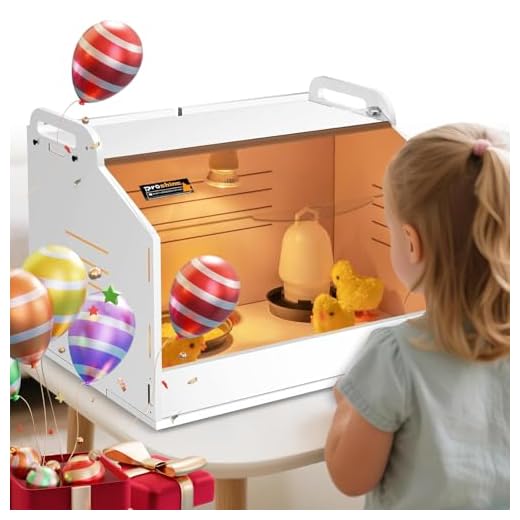 Proshine Chicken Brooder Box for Chicks, Quail Brooder with Heating Lamp, 2 Mode Thermometers Warms Up to 10 Chicks for Duckling Parrot Lizard