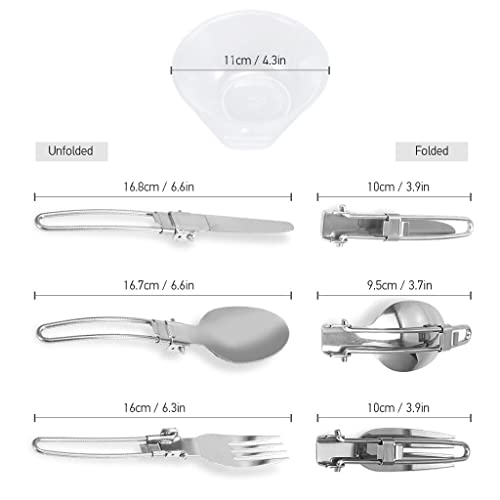 Batterie de cuisine pliable camping inox gain de place - 3