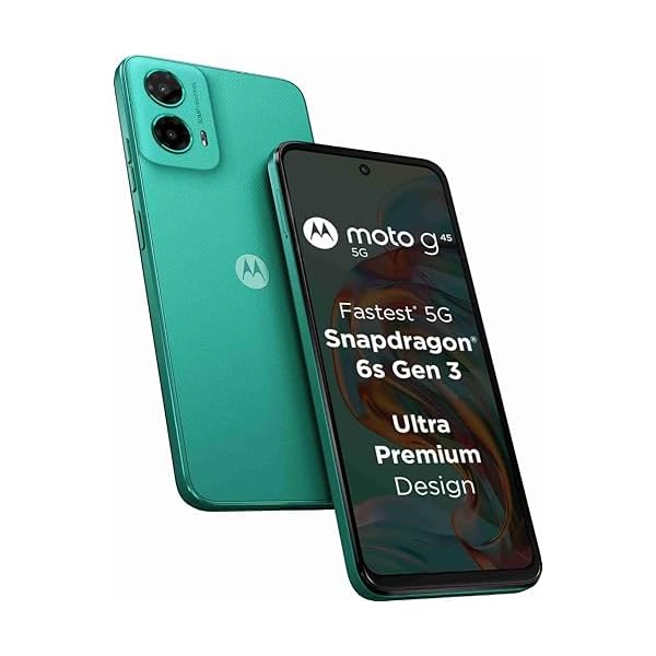 Motorola G45 5G (Brilliant Green, 4GB RAM, 128GB Storage) | 6.5″ FHD+ Display | Snapdragon 6 Gen1 Processor | 50MP Camera | 16MP Front Camera | 5000mAh Battery | 33W Charging