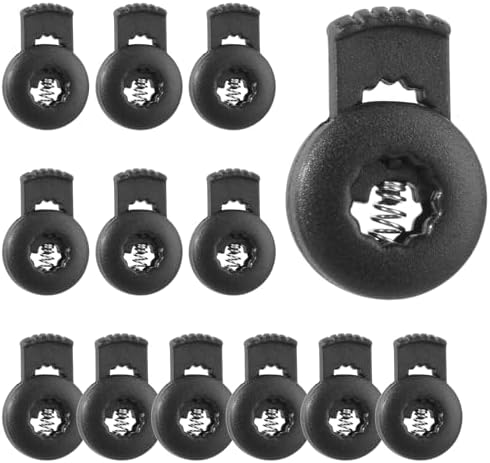 12 PCS Baseball Glove Locks, Black Glove Lace Locks Baseball Glove Lace Locks No More Knots Again Stronger Elasticity Suitable for All Baseball and Softball Gloves Necessary Accessories, Set of 12