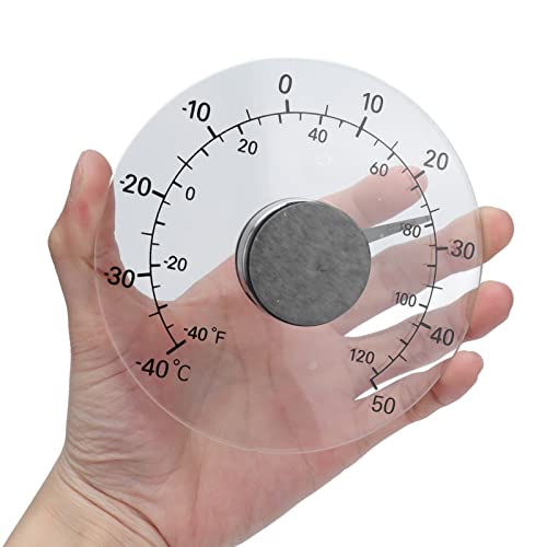 Fensterthermometer Aus Acryl & Edelstahl – Transparentes Innen-Außen-Thermometer Mit Genauigkeit +/-2°C Für Heimbüro (Messbereich -40 Bis +50°C)