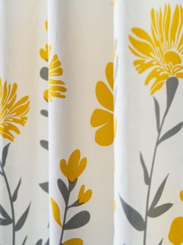 Image of Tranquebar Curtain Co. Window Curtains 5 Feet, Cotton Curtains, 60-65% Room Darkening, Yellow Floral Print, Yellow Curtains, BackTabs, Mazzo (152 cm) - 1 Piece