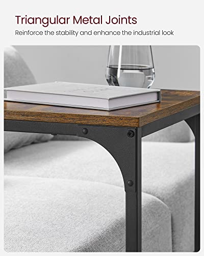 Vasagle C-Shaped End Table, Side Table For Sofa, Couch Table With Metal Frame, Small Tv Tray Table For Living Room, Bedroom, Rustic Brown And Black #TOP5
