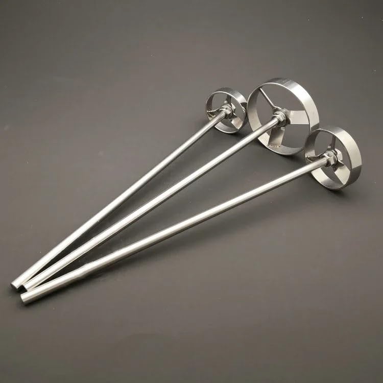 Stainless Steel Vortex Paddle Stirring Wheel Set - 50mm/60mm/80mm with Shaft Rod for Laboratory Mixers(80x8x450mm)