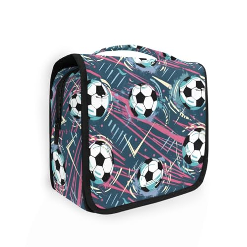 Hanging Travel Toiletry Bag Soccer Kit Makeup Case Cosmetics Organizer for Men Women