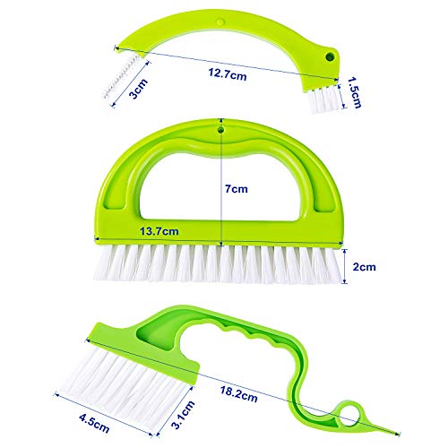 Bligo 3-In-1 Grout Brush & Tile Brush, Home Essentials Scrub Brush & Shower Scrubbe, Green Cleaning Brush, Deep Cleaning For Bathroom And Kitchen, Window Rail, Grout Cleaner Brush For Tile Floors #TOP1