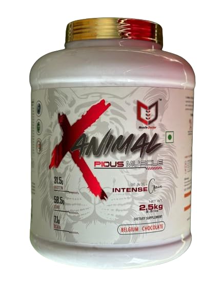 Image of Muscle Doctor X Animal Pious Muscle Gainer 2.5 kg (Belgium Chocolate, Malai kulfi)