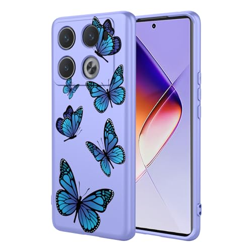 Coque de téléphone Infinix Note 40 Pro+ antichoc silicone TPU violet papillon