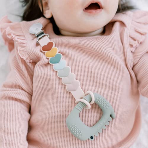 Image of Loulou Lollipop Beadless Silicone Pacifier Clip (Sweetheart, Multi)